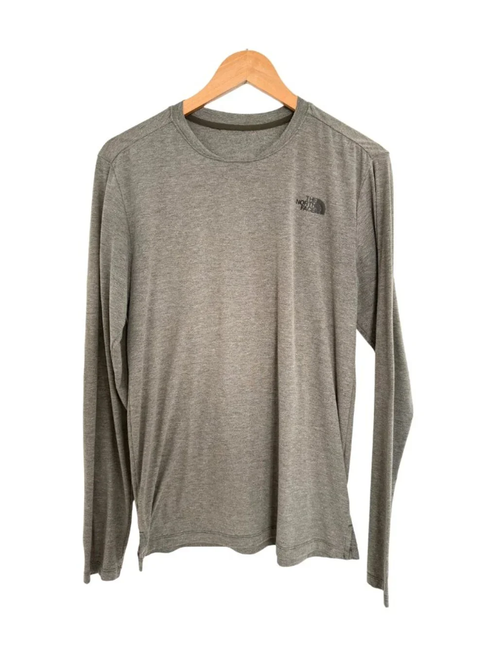 The North Face Shirt Men Small Wander Long Sleeve Taupe Green Heather NF0A53BR